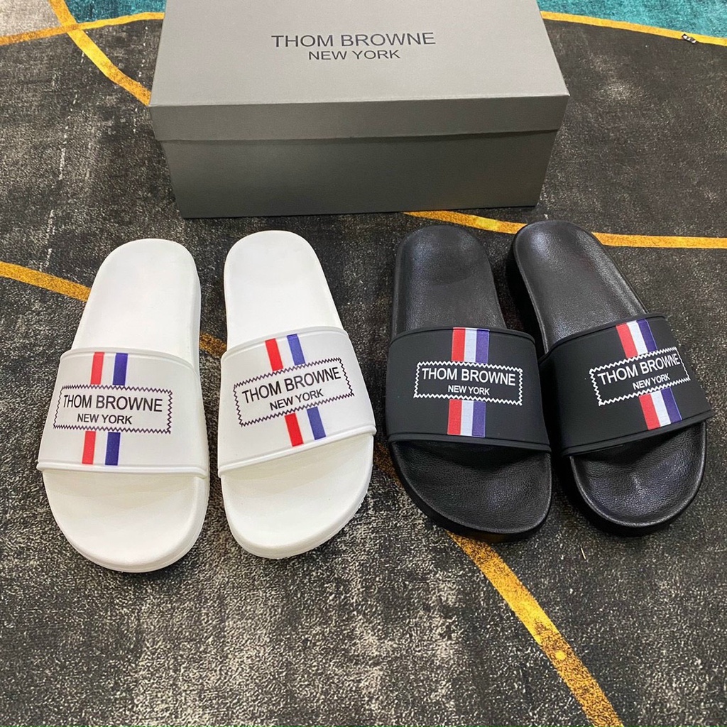 Dép Thom Browne đế cao su non cao cấp , dép quai ngang unisex nam nữ hót nhất 2022