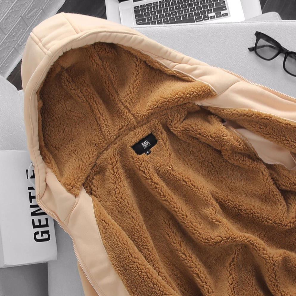 Áo khoác hoodie nam nữ lót lông cừu unisex đôi form rộng trơn có mũ đẹp chất nỉ phong cách trẻ trung Korea | BigBuy360 - bigbuy360.vn