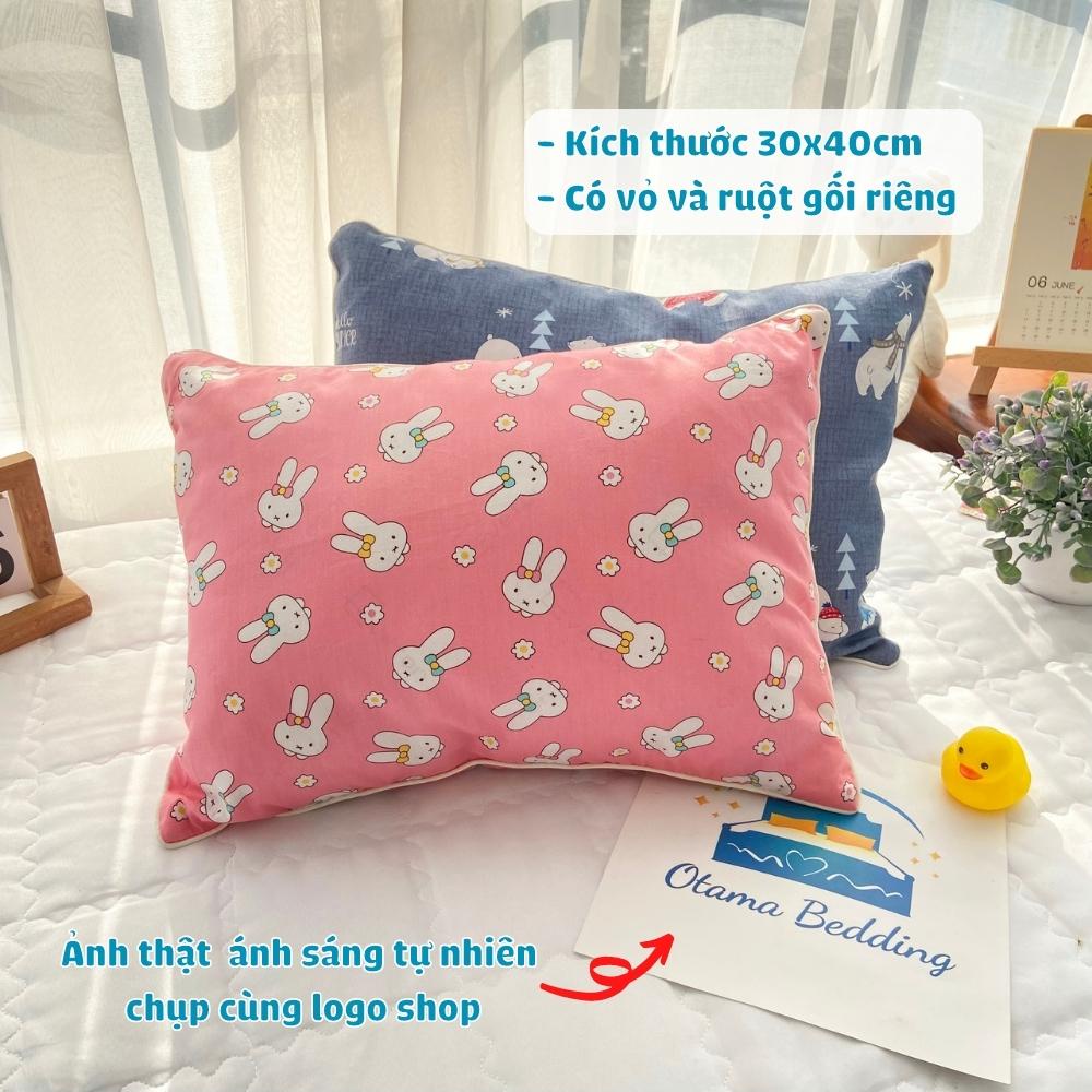 Gối nằm cho bé bằng cotton Muji (LOẠI 1) mềm mại kích thước 30x40 cm, gối nằm trẻ em, gối nằm cho trẻ sơ sinh - Family86