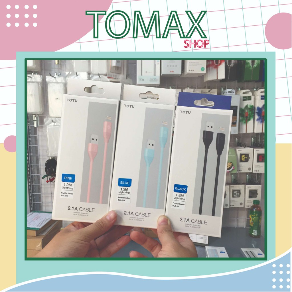 Cáp Sạc Iphone Lightning Chính Hãng TOTU Hỗ Trợ Sạc Nhanh 7/7plus/8/8plus/x/xr/xs/11promax/12/12Pro/12Promax[Tomax Shop]