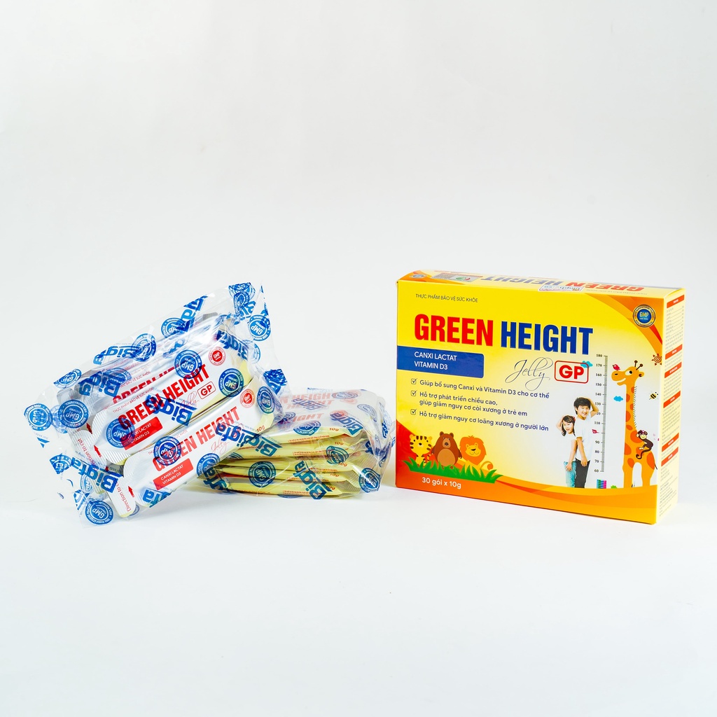 Thạch hỗ trợ tăng chiều cao Green Height Hộp 30 gói x 10g