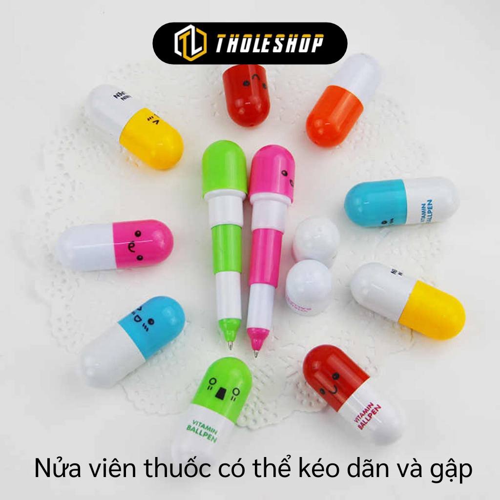 GIÁ SỈ Bút bi viên thuốc mặt cười có thể kéo gấp gọn, kiểu dáng xinh xắn đáng yêu 3982