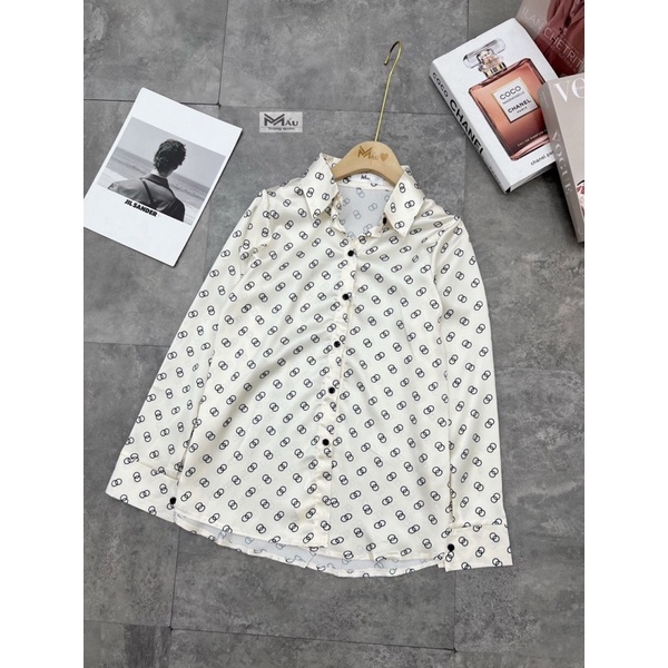 Áo sơmi lụa chữ BB