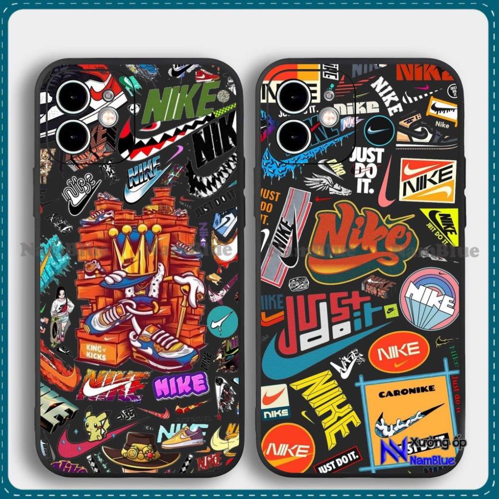 Ốp lưng iPhone Nike cạnh viền vuông silicon mềm dẻo bảo vệ camera cho iphone 6/6s/7/8/X/XS/11/12/13 Pro Plus Max