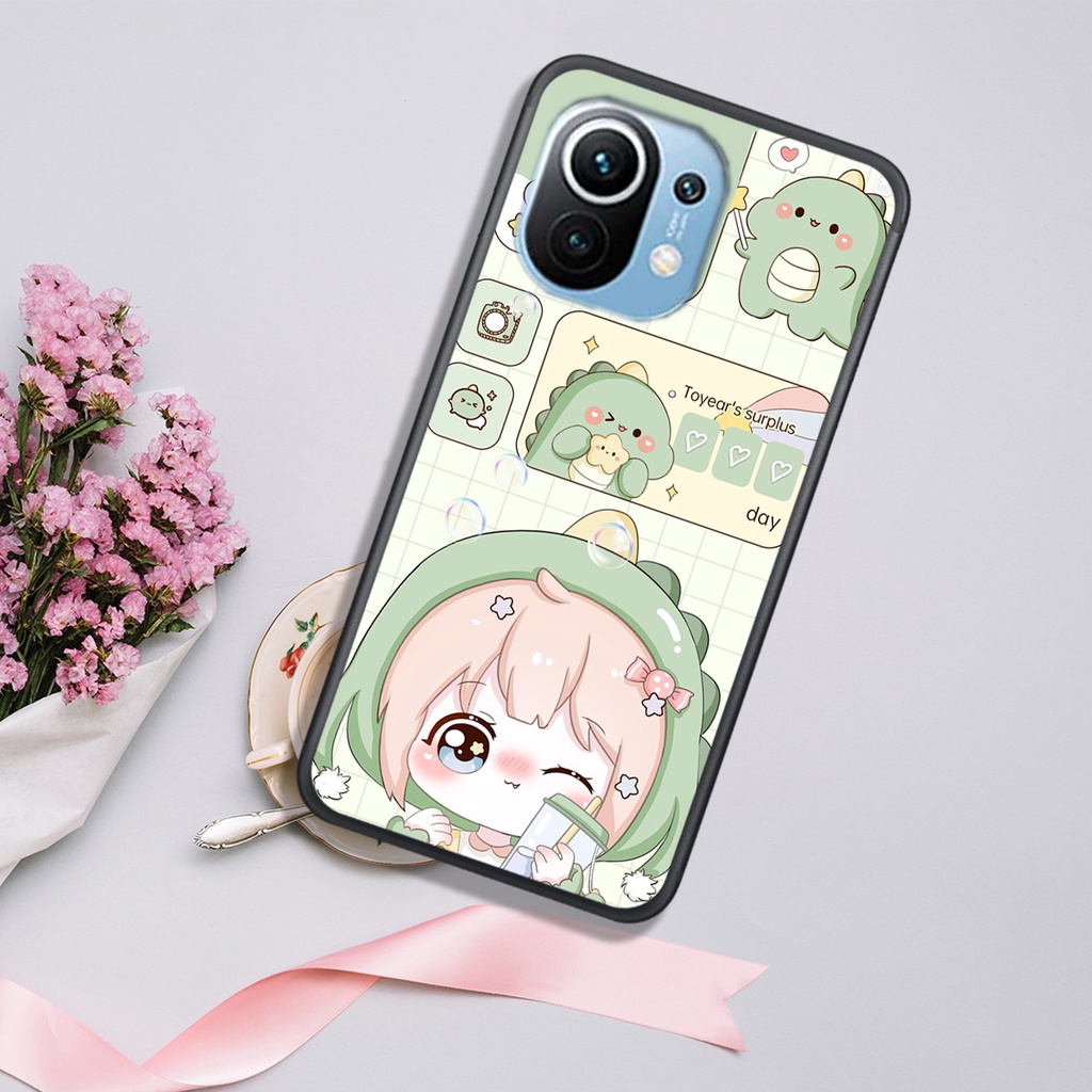 [HOT]ỐP XIAOMI MI 11 - MI 11T - MI 11 LITE, IN HÌNH KHỦNG LONG CHIBI SIÊU DỄ THƯƠNG.