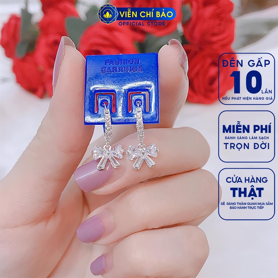 Bông tai bạc nữ Bow Tie New chất liệu bạc 925 thời trang phụ kiện trang sức nữ Viễn Chí Bảo B400452x