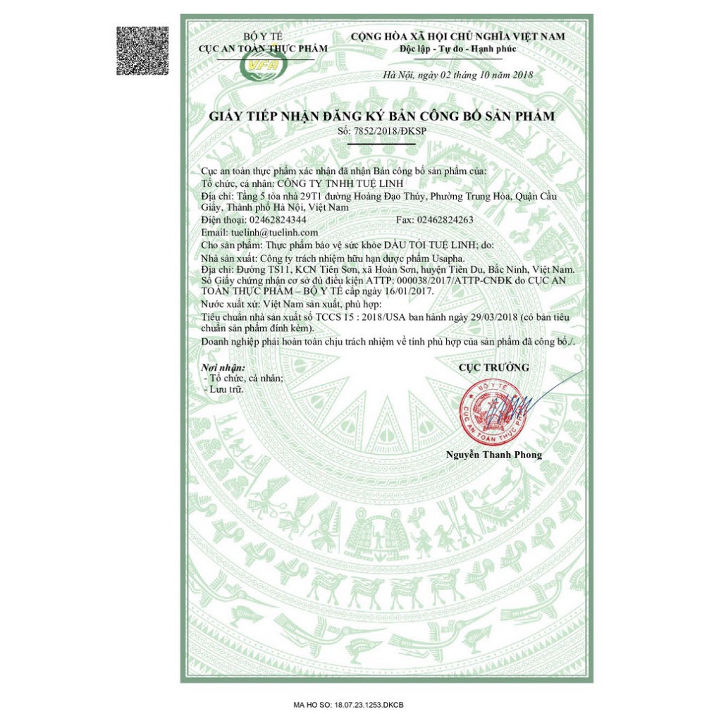 Thực Phẩm Bảo Vệ Sức Khỏe Dầu Tỏi Tuệ Linh 100 Viên