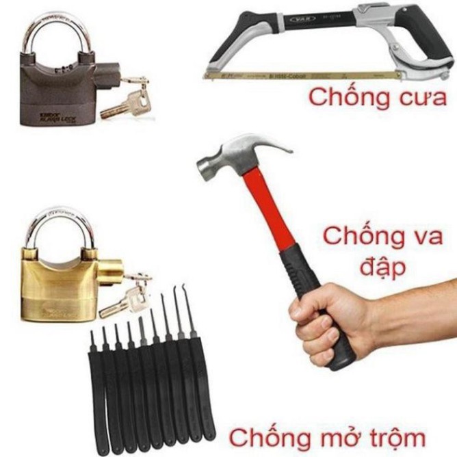 [Hàng Chính Hãng] Ổ khoá đĩa xe máy chống trộm cao cấp, ổ khoá thông minh có còi báo động - Bảo hành 12 tháng