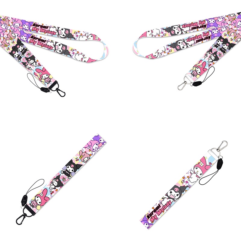 Sẵn Sàng Hàng!!! Mới Dây Đeo Cổ Giữ Thẻ Id Họa Tiết Nhân Vật Sanrio Kuromi Đáng Yêu