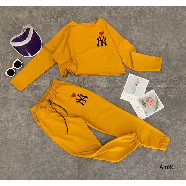 SET BỘ ÁO TAY DÀI CROPTOP (NY)