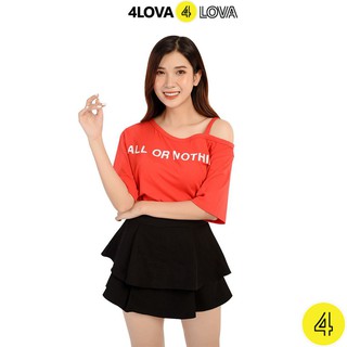 Áo thun nữ 4LOVA tay lỡ lệch vai cá tính thời trang
