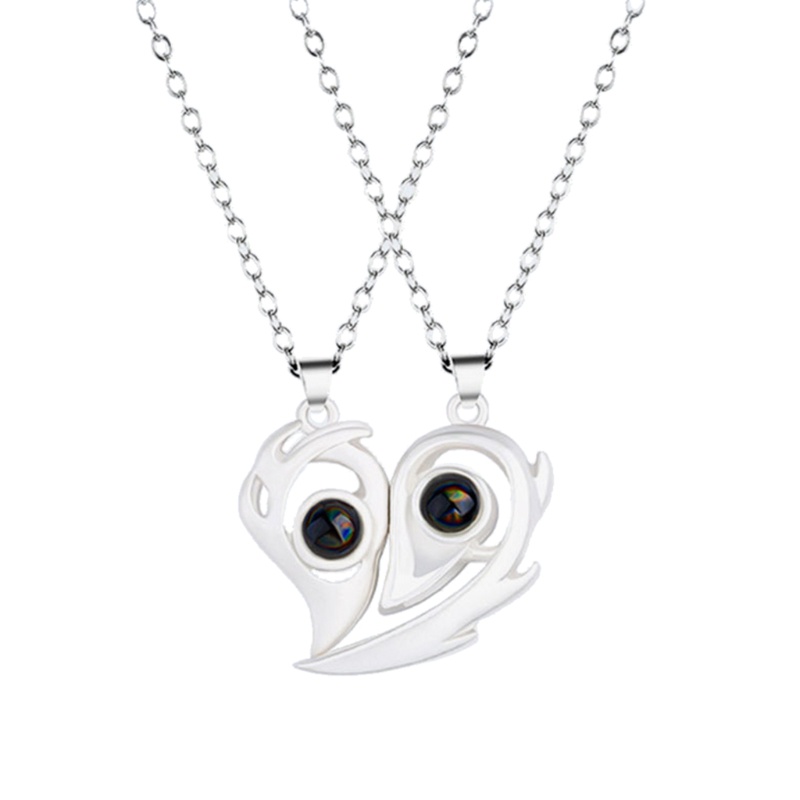 Set 2 Vòng cổ Cặp Đôi Mặt Đá Chiếu Khoảng Cách Độc Đáo