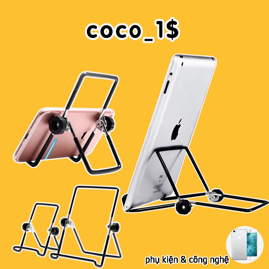 [COCO1$] Giá đỡ ipad điện thoại kim loại bọc nhựa dẻo có thể gấp gọn CC09SP051