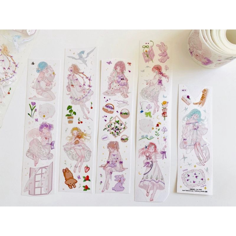 𝓚𝓻𝓲𝓼𝓷𝓪.𝓻𝓸𝓸𝓶 ♡ Talkness Studio- Chu kì 100cm cuộn băng dán PET tape cô gái "𝑺𝒍𝒆𝒆𝒑𝒊𝒏𝒈 𝑨𝒏𝒈𝒆𝒍"