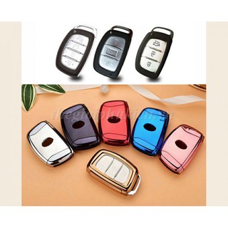Ốp silicon bảo vệ chìa khóa xe Hyundai i10, Hyundai Elantra, Hyundai Tucson, Hyundai Santafe 2016-2018… kèm móc đeo INOX