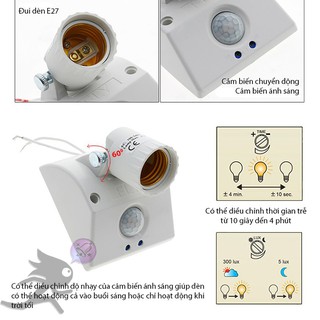 Đui đèn thông minh cảm biến chuyển động hỗ trợ chỉnh hướng FLY660