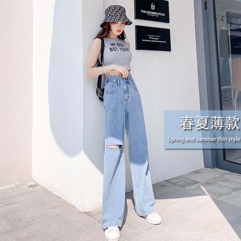 Quần jean nữ SIMPLE dáng suông rộng cao cấp | BigBuy360 - bigbuy360.vn