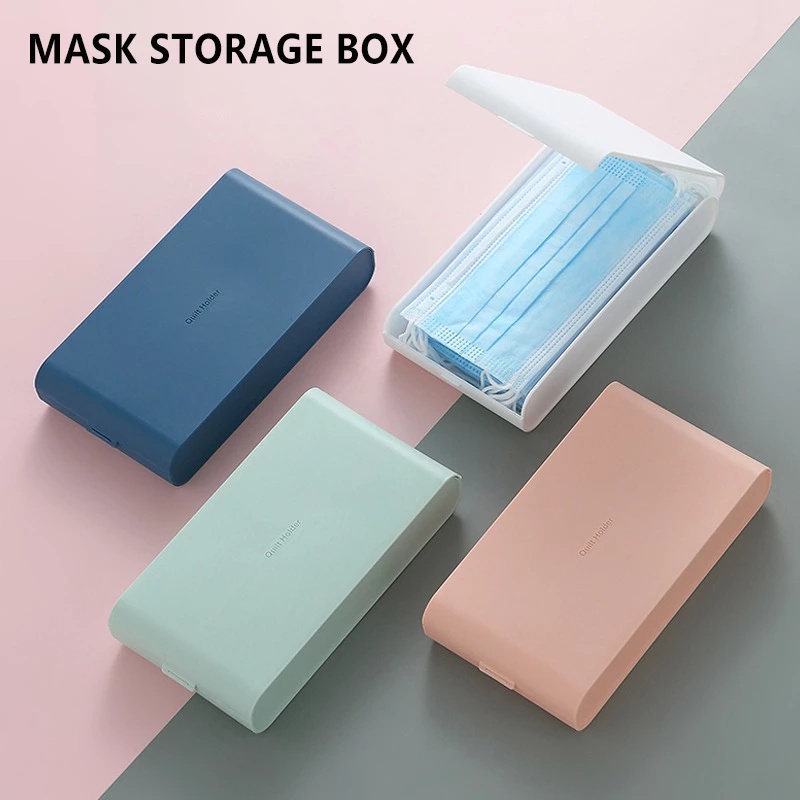 Hộp Đựng Khẩu Trang Chống Thấm Nước Chống Bụi Có Nắp Đậy Và Giá Đỡ Giấy Tiện Dụng