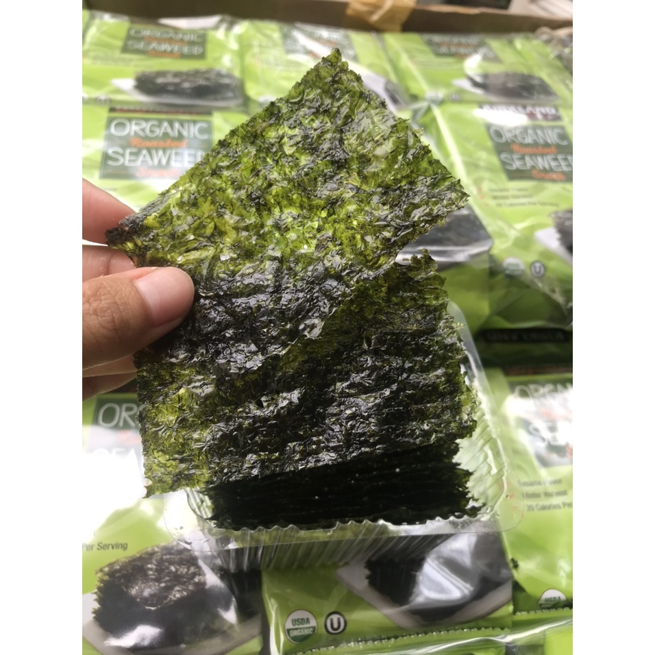 RONG BIỂN ĂN LIỀN HỮU CƠ KIRKLAND ORGANIC SEAWEED SNACK CHUẨN MỸ 10 gói - 17 GRAM - DATE 5/2022