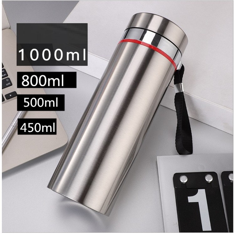 Bình nước bình giữ nhiệt bằng inox 304 cao cấp dung tích 450ml có dây đeo