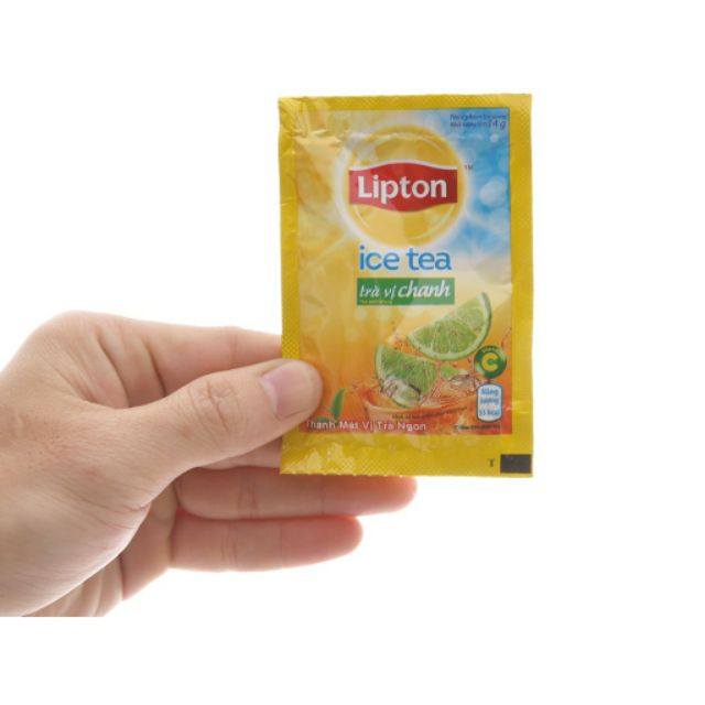 trà lipton ice tea vị chanh hộp 224g ( 16 gói *14g)