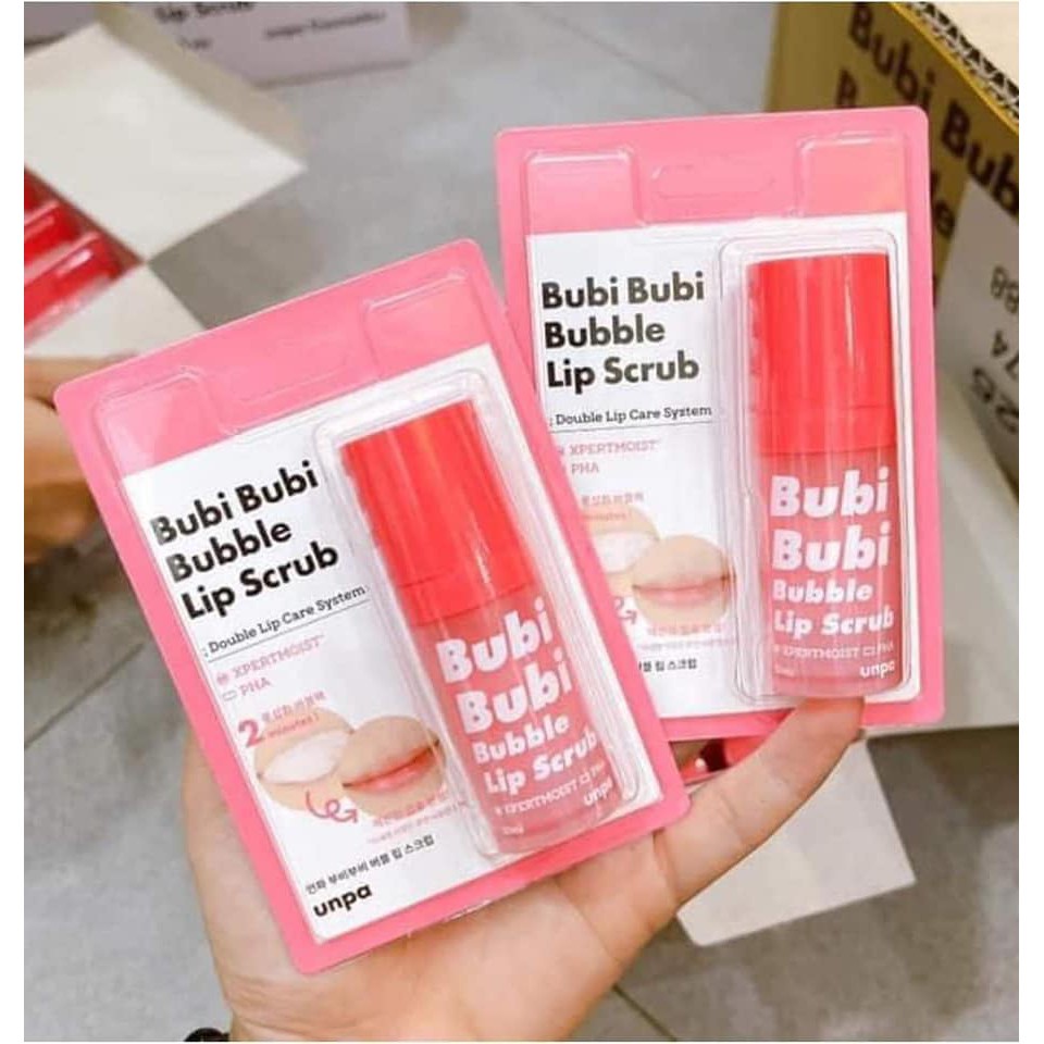 [New 2021] Son tẩy bào chết môi Bubi Bubi Bubble Lip Scrub Hàn Quốc 10ml