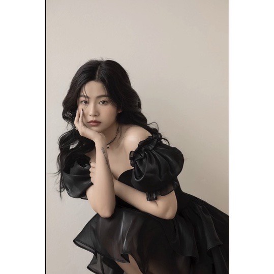 ĐẦM ĐEN CÚP NGỰC TRỄ VAI 2 TẦNG CÓ BIGSIZE CHẤT TƠ ORGANZA CAO CẤP KÈM ẢNH THẬT