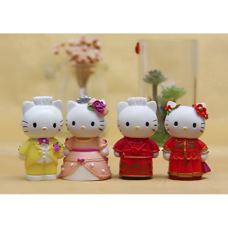 Bộ 4 búp bê Hello Kitty họa tiết đám cưới xinh xắn làm quà cho bé