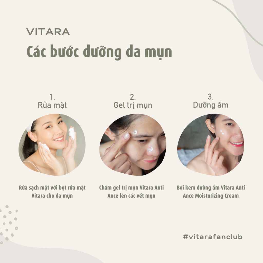 Bọt rửa mặt Vitara Facial Cleansing Foam Mousse làm sạch da mụn và da nhạy cảm 100ml