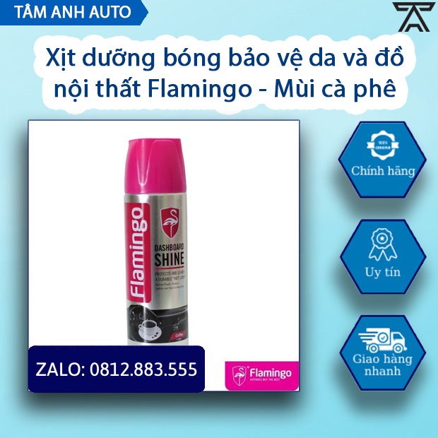 Chai xịt dưỡng bóng bảo vệ da và đồ nội thất Flamingo 500ml F096 - Mùi cà phê