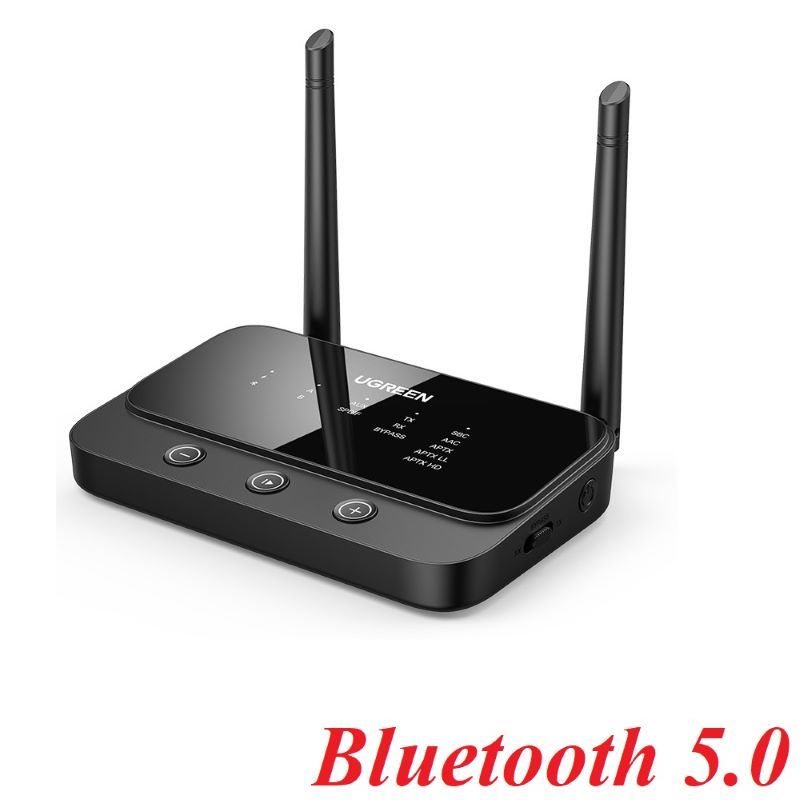 Bộ thu phát Bluetooth 5.0 đa năng UGREEN 20140 Chính Hãng CM433 Cao Cấp (giao tiếp cỗng optical+Aux+Type C )