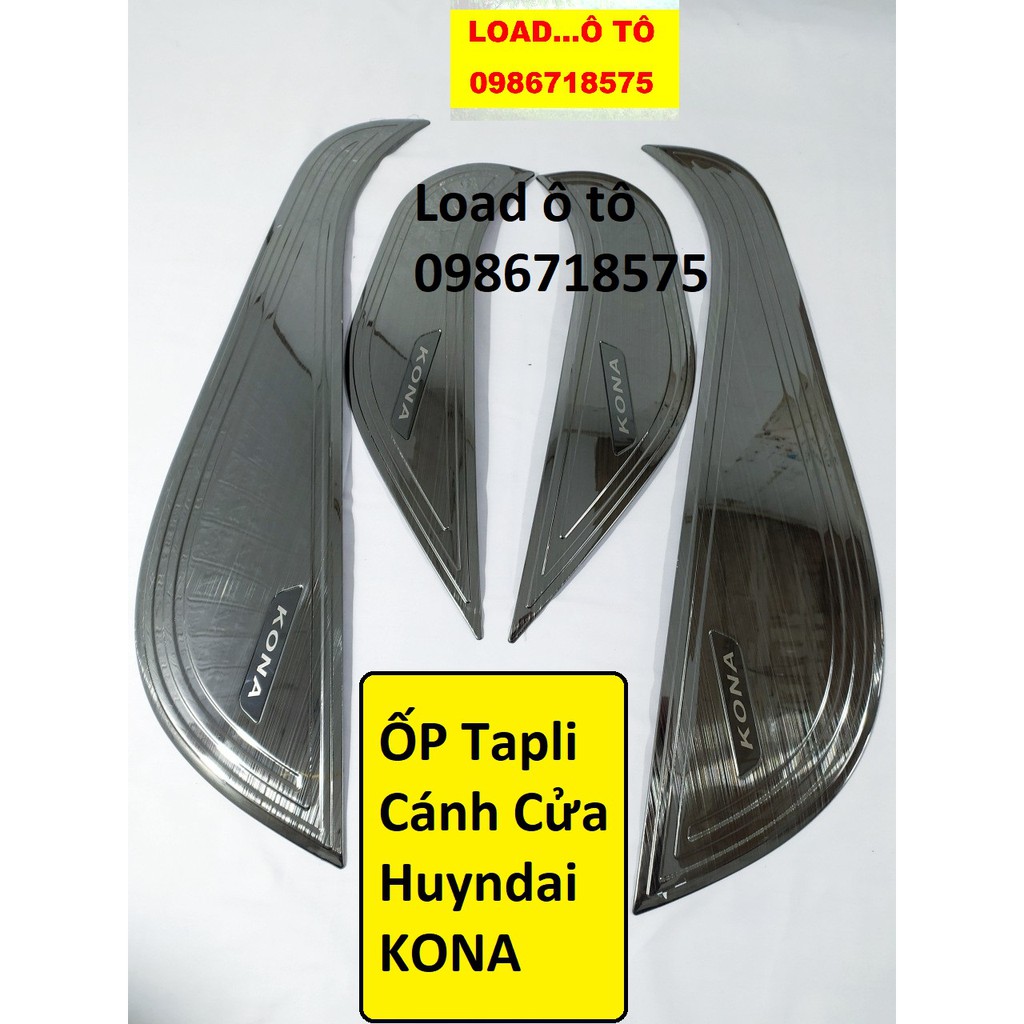 Tapbi Cánh Cửa, Màng Loa xe Huyndai Kona 2022-2018 Mẫu Vân Titan Cao Cấp, Bộ ốp Titan chống trầy xước Tapli