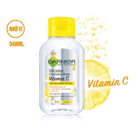 Nước Tẩy Trang Làm Sáng Da Garnier Vitamin C Micellar Cleansing Water 50ml