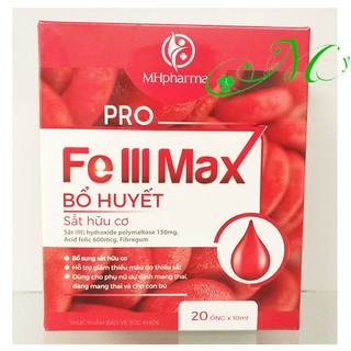 Pro Fe III Max - Dung dịch uống bổ sung sắt và acid folic cho bà bầu, ngăn ngừa thiếu máu