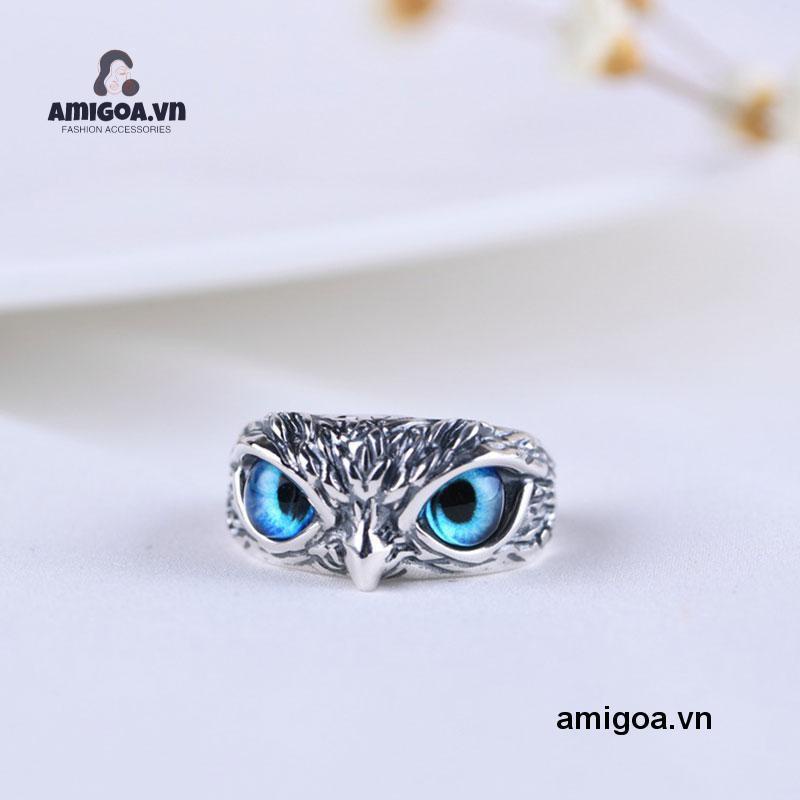 ✨✨Nhẫn Khắc Hình Chim Cú Phong Cách hip hop Cổ Điển Cho Nam Nữ