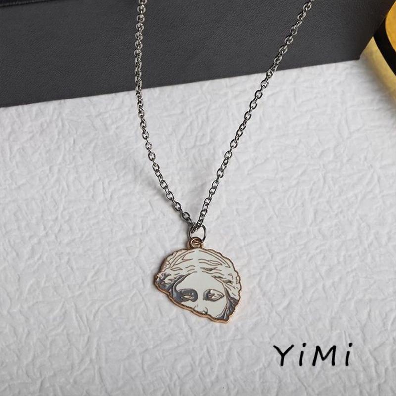 Vòng cổ Choker Bằng Hợp Kim Mặt Tượng Đầu Người Phong Cách Vintage Thời Trang Cho Cặp Đôi