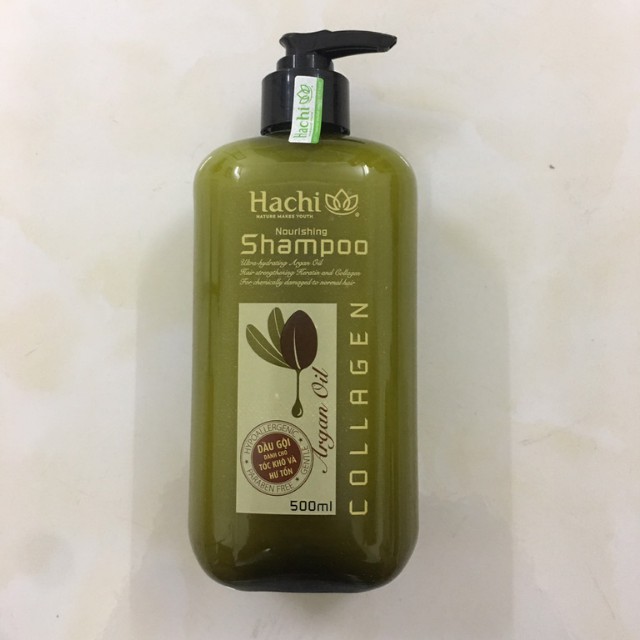 [1Gội+1Xã] Cặp Dầu Gội Và Dầu Xả Thảo Dược ARGAN Hachi 500ml Dùng Cho Tóc Hư Tổn