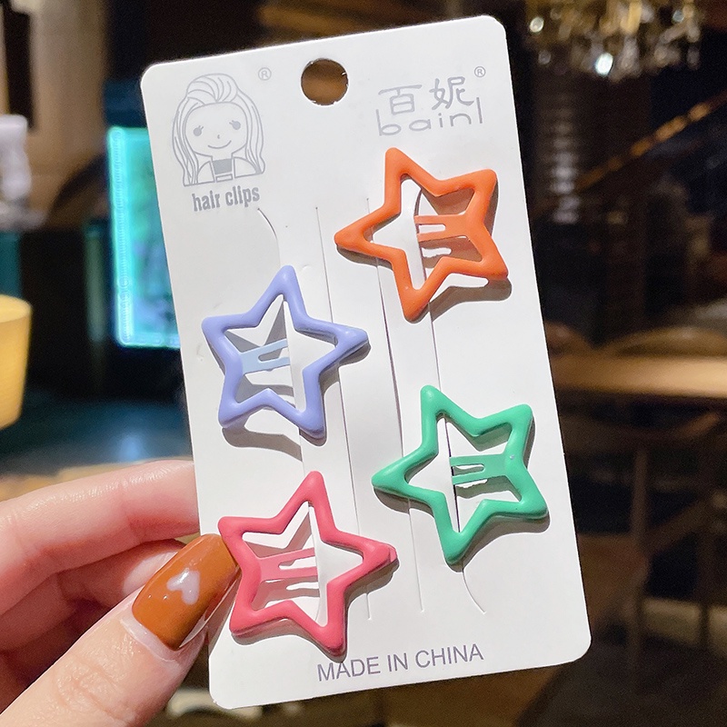 Cài tóc Kẹp Tóc Hình Ngôi Sao Màu Sắc Kẹo Ngọt Xinh Xắn Đáng Yêu Cho Bé Gái kẹp tóc cho bé kẹp tóc nhiều màu