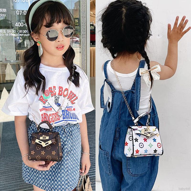 Túi đeo chéo phối dây xích thời trang dễ thương cho bé gái