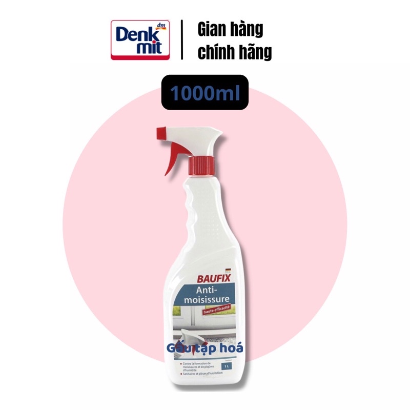 Bình xịt tẩy nấm mốc trên tường, cửa ra vào, cửa sổ, nền nhà Baufix -Anti-moisissure 1 lít - hàng nhập khẩu Đức