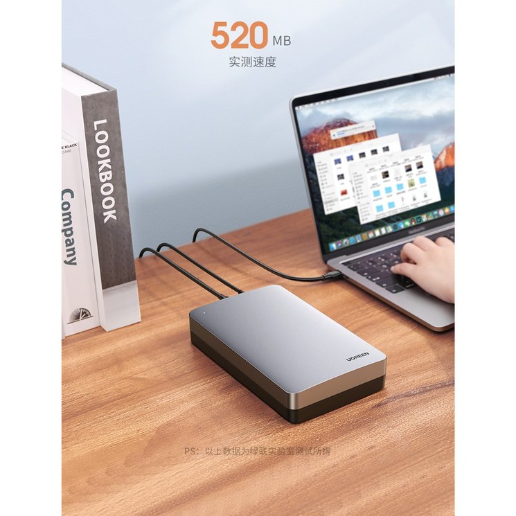 Hộp đựng ổ cứng UGREEN CM301 - 2.5 3.5 Inch 6Gb- Cổng Type-C gắn PC - Cổng Usb 3.1 Gen2 - Hàng chính hãng