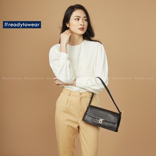 Áo kiểu tay phồng cổ tròn tay dài bồng dáng suông phong cách kiểu ulzzang vải đũi - linen shirt A01