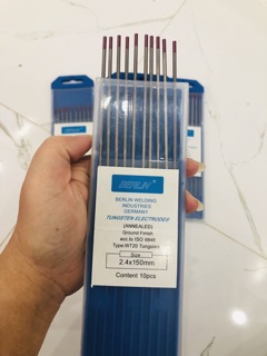 Kim hàn TIG/sắt/inox 2.4 chất lượng. Vỉ 10 que (vỏ hộp màu ngẫu nhiên)
