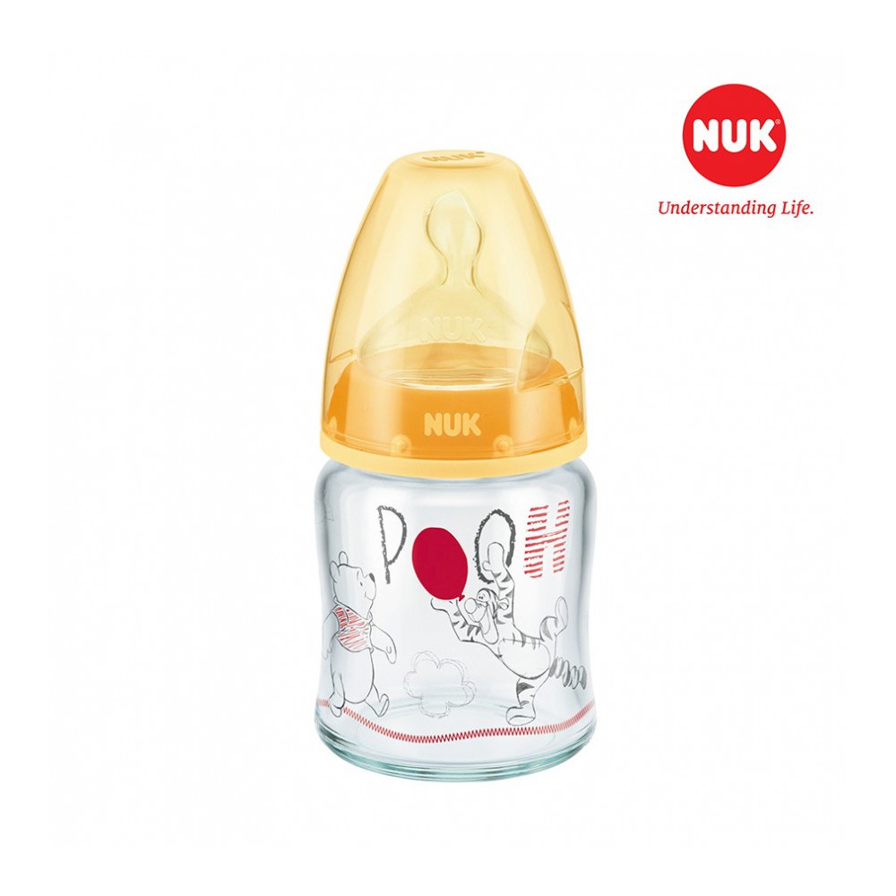 NU34425 BÌNH SỮA NUK PREMIUM CHOICE+ THỦY TINH 120ML NÚM TI S1 - M (DISNEY)