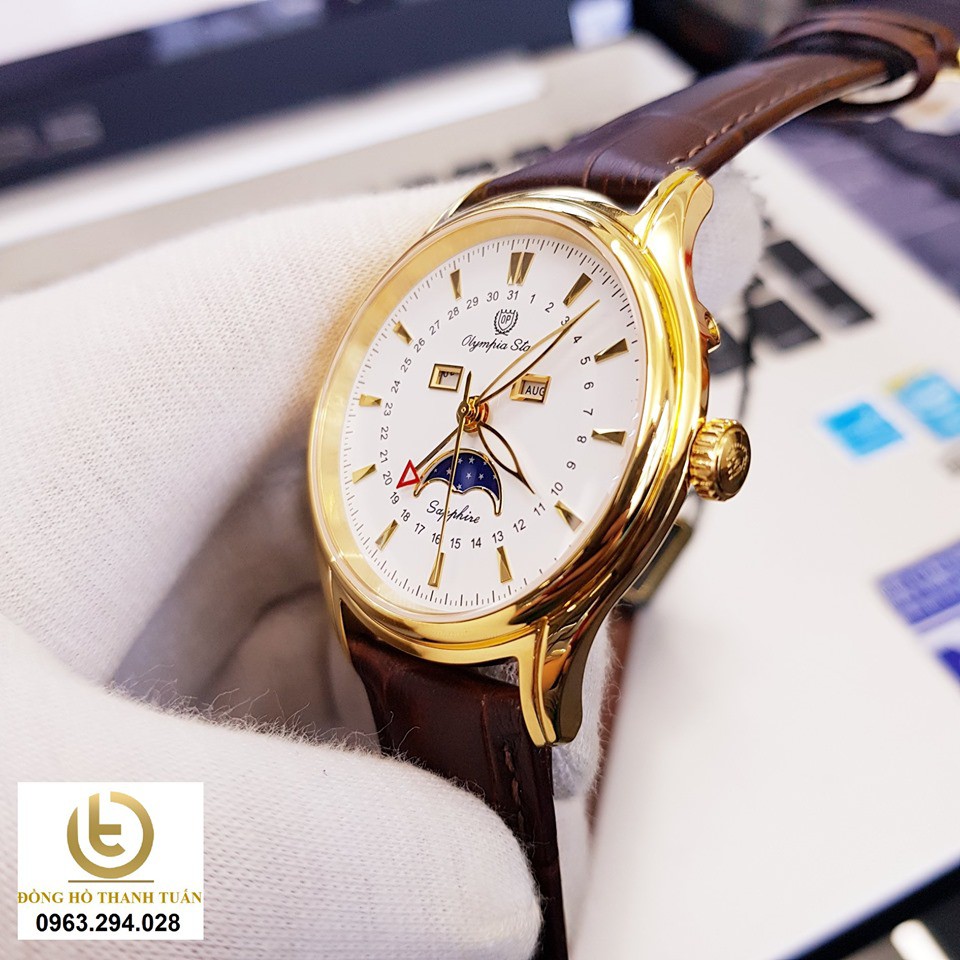 Đồng hồ nam Olympia Star OPA98022-80MK Moonphase - GMT
