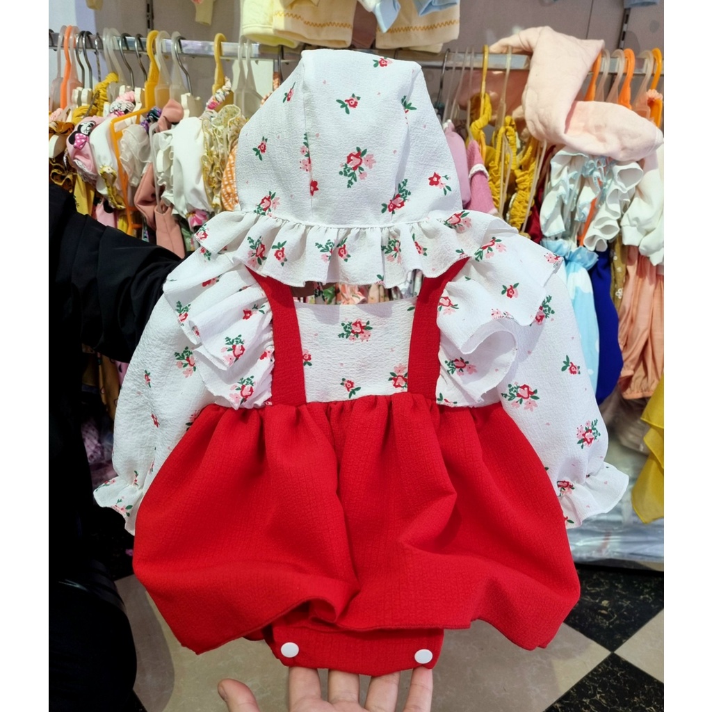 Body áo liền váy hoa thiết kế cao cấp cho bé gái sơ sinh- 13kg diện đi chơi Lễ Tết, thôi nôi, đầy tháng - Riokids BD27