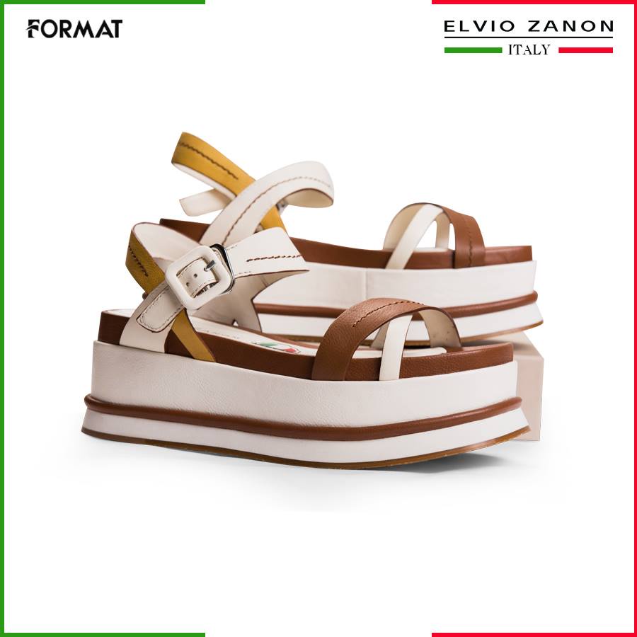 ELVIO ZANON ITALY-Sandal đế xuồng cao cấp FORMAT EL4007X