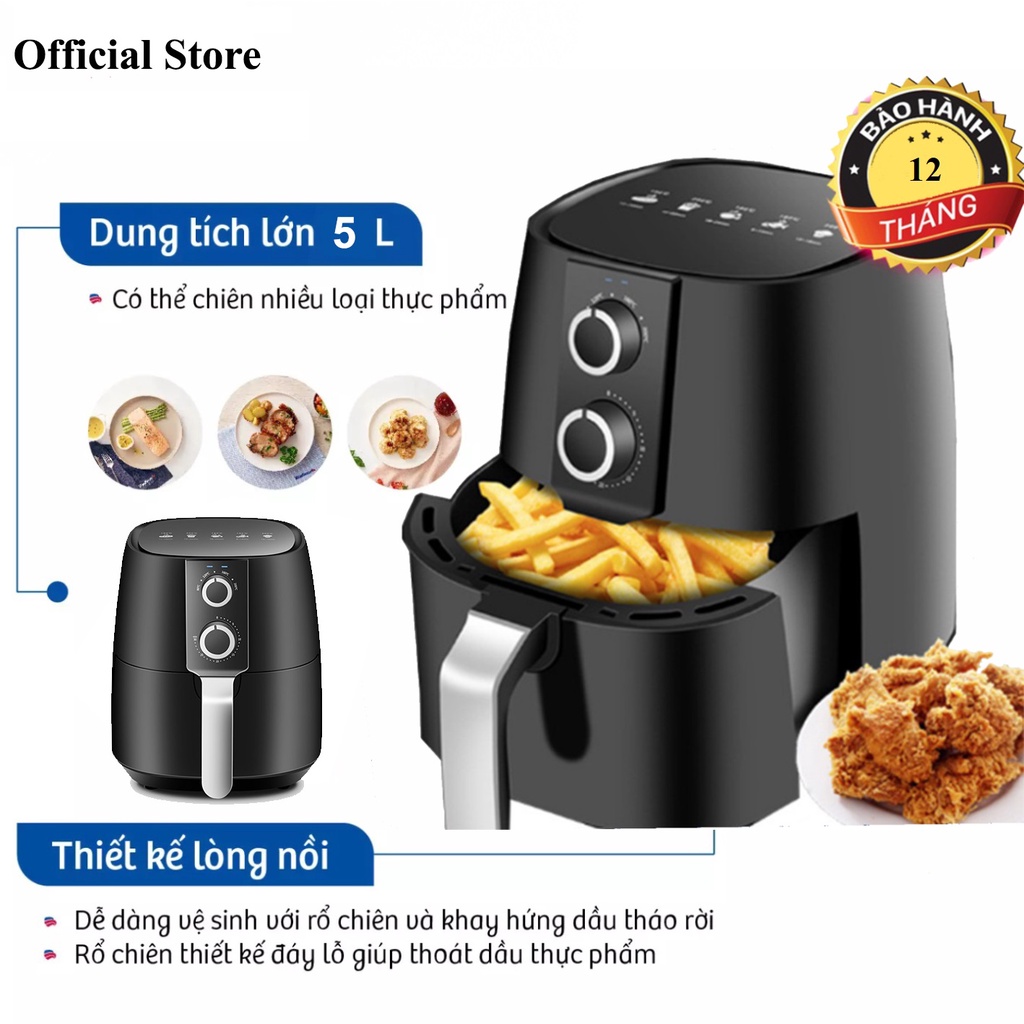 NỒI CHIÊN KHÔNG DẦU CAMEL 5L /6L/ 6.5L/ 8 LÍT CÔNG NGHỆ CHIÊN THỨC ĂN THẾ HỆ MỚI