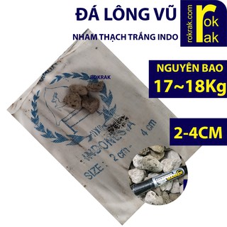 Đá lông vũ Indo Nguyên Bao 42-45Lit (17-25Kg) size 2-4cm Lọc hồ cá