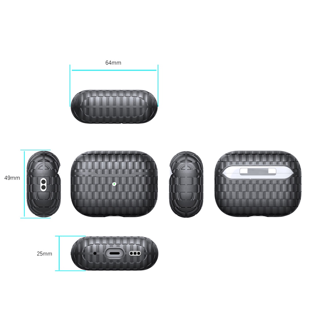 Vỏ Bảo Vệ Hộp Sạc Tai Nghe bluetooth Không Dây airpods 1 / 2 pro 3 2021 pro 2 2022 Bằng TPU Mềm Họa Tiết Bện Chống Sốc